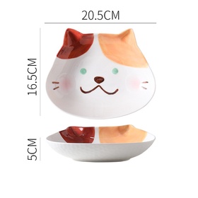 三色厨猫盘 8英寸